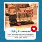 Custom Couple Gift – 2 People Brick Figures with Easel