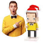 1 Person Custom Brick Figures with Christmas Hat