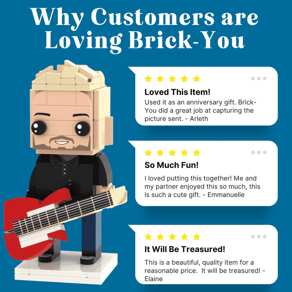 Custom Brick Person – One Personalised Mini Figure from Photo